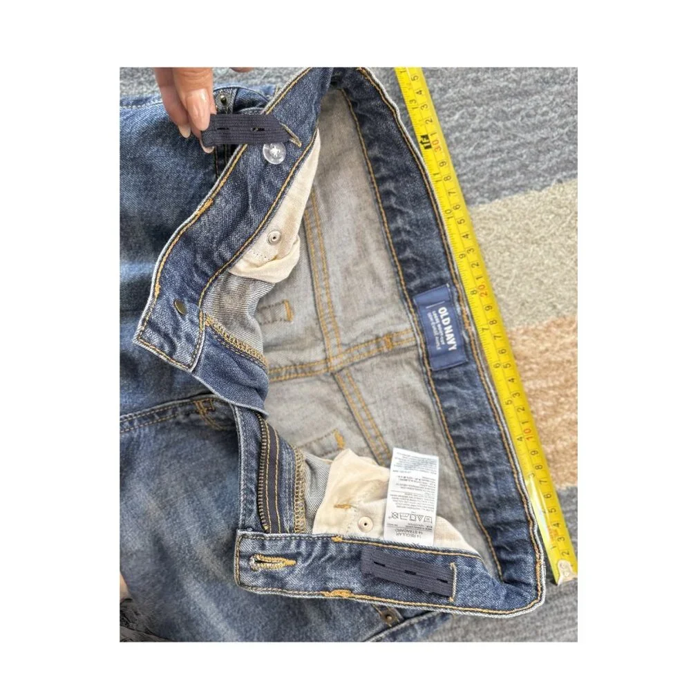 Old Navy Boys Loose Didley Bootcut Jeans Size 14 Dark Wash 100% Cotton